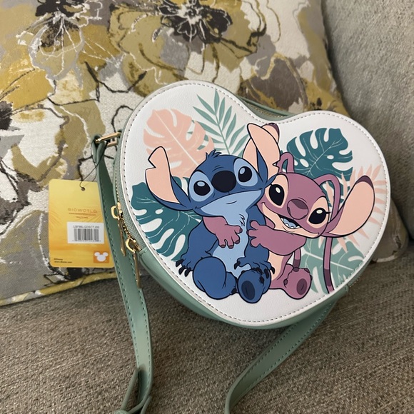 DISNEY Brand Stitch Heart-Shaped Crossbody by BIOWORLD New With Tags - Picture 10 of 13